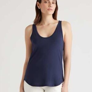 Quince Modal Double Scoop Navy Tank Women’s Size Medium